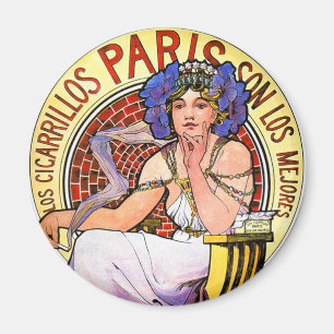 Mucha Art Nouveau Illustration Magnet