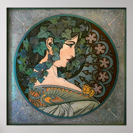 Mucha - Art Nouveau Ivy Poster (Vorne)
