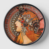 Mucha Art Nouveau Lady Uhr (Vorderseite)