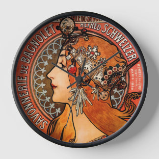 Mucha Art Nouveau Lady Uhr