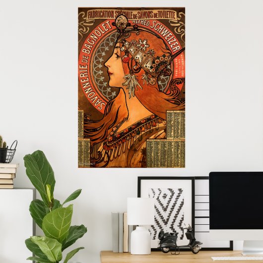 Mucha Art Nouveau Ladys Soap Poster (Heimbüro)