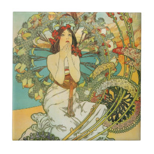 Mucha Art Nouveau Monte Carlo Keramikfliese