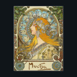 Mucha Art Nouveau Postcard - Zodiac - La Plume Postkarte<br><div class="desc">Dieses Bild stammt von Alphonse Muchas berühmtem Jugendstil-Poster "Zodiac", auch bekannt als "La Plume". "Zodiac" wurde 1896 als Kalender entworfen, gedruckt von F. Champenois, Paris. Kurz darauf erwarb das beliebte französische Magazin "La Plume" die Rechte an Muchas Illustration. Das Bild war weit verbreitet und wurde zum Synonym für das Magazin....</div>