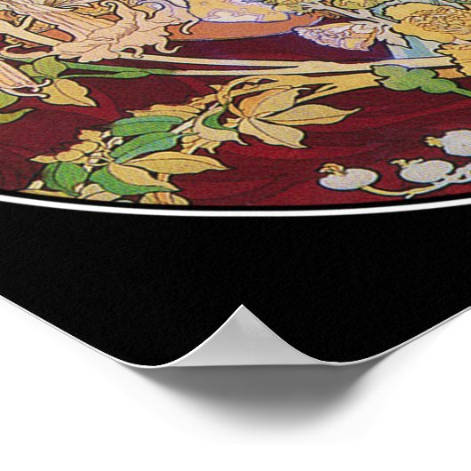 Mucha Art Nouveau Poster Printwerbung: Frauen mit  (Ecke)