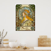 Mucha Art Nouveau Poster - Zodiac - La Plume (Küche)
