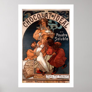 Mucha Art Nouveau Schokoladenplakat Poster