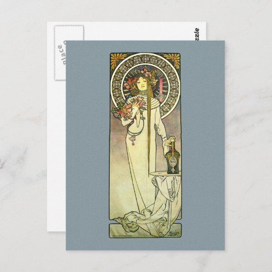 Mucha Art Nouveau Trappistine Postkarte (Vorne/Hinten)