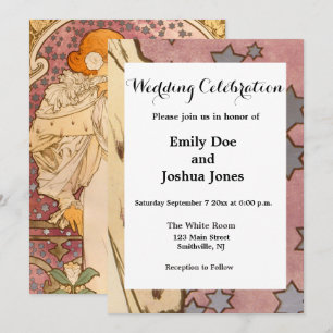 Mucha Art Nouveau Woman Beauty Einladung