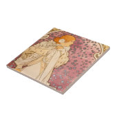 Mucha Art Nouveau Woman Beauty Fliese (Seite)