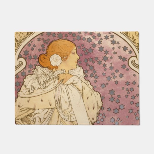 Mucha Art Nouveau Woman Beauty Fußmatte (Vorderseite)