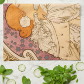 Mucha Art Nouveau Woman Beauty Geschirrtuch (Gefaltet)