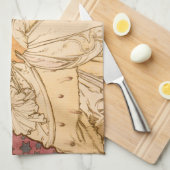 Mucha Art Nouveau Woman Beauty Geschirrtuch (Viertel Falte)