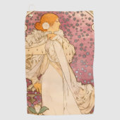 Mucha Art Nouveau Woman Beauty Golfhandtuch (Vorderseite)
