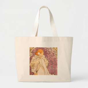 Mucha Art Nouveau Woman Beauty Jumbo Stoffbeutel