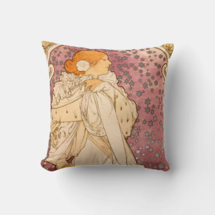 Mucha Art Nouveau Woman Beauty Kissen