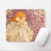 Mucha Art Nouveau Woman Beauty Mousepad (Mit Mouse)