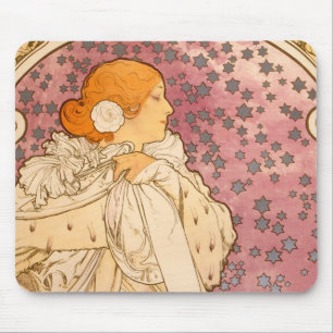 Mucha Art Nouveau Woman Beauty Mousepad