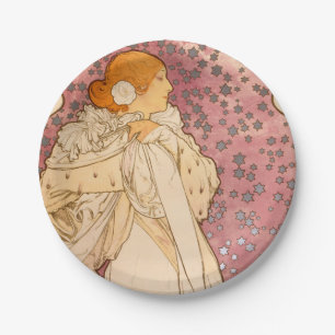 Mucha Art Nouveau Woman Beauty Pappteller