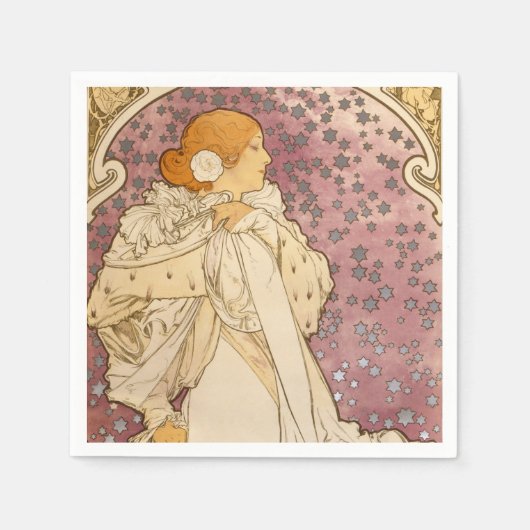 Mucha Art Nouveau Woman Beauty Serviette (Vorderseite)