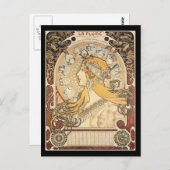Mucha Art Nouveau Woman Postkarte (Vorne/Hinten)
