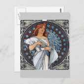 Mucha Art White Dress Löffel Tasse Postkarte (Vorne/Hinten)