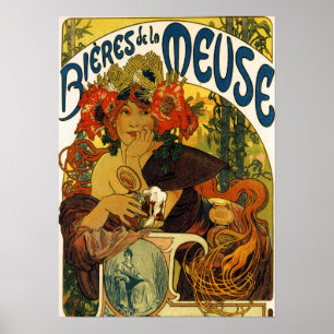 Mucha - Biere Der Muse Poster