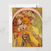 Mucha-Blume Postkarte (Vorne/Hinten)