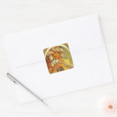 Mucha Blume Quadratischer Aufkleber (Umschlag)