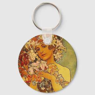 Mucha-Blume Schlüsselanhänger
