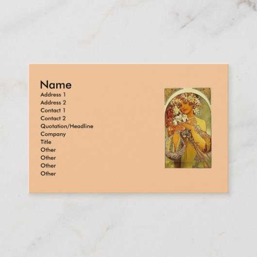 Mucha Blume Visitenkarte (Vorderseite)