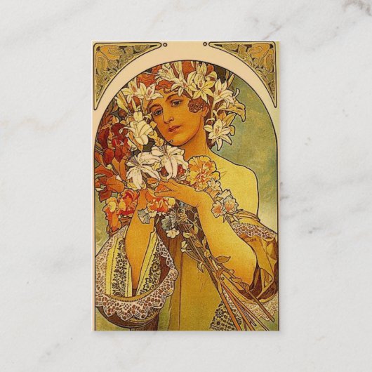 Mucha Blume Visitenkarte (Rückseite)