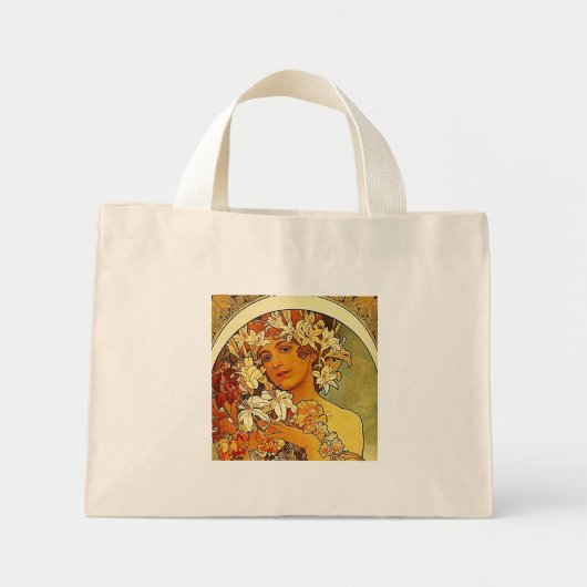 Mucha-Blumen Mini Stoffbeutel (Vorne)