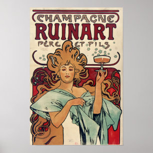 Mucha - Champagner Poster