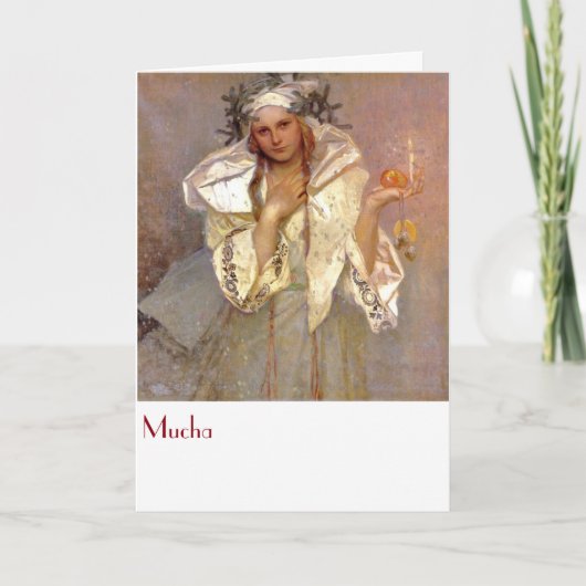 Mucha, Christams in Amerika Feiertagskarte (Vorderseite)