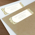 Mucha Custom Return Address Label<br><div class="desc">Mit diesem Vintagen botanischen Rücksendesiegel verbinden Sie Ihre Hochzeitseinladungen perfekt mit Charme und Eleganz. Das Label zeigt eine schöne Aquarellillustrierung von Magnolien in sanften Gelb- und Salbeitönen. Dieses Label vereint die zeitlose Schönheit Vintager Botanikale mit moderner Einfachheit und zeichnet sich durch eine saubere Schrift aus, die Lesbarkeit und polierten Look...</div>
