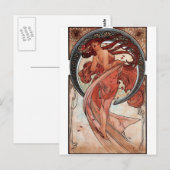 Mucha Dance Art Deko Lady Postkarte (Vorne/Hinten)