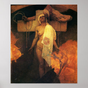 Mucha - Frankreich umarmt Böhmen 1918 Poster