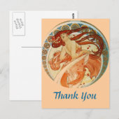 Mucha Frau Danke Postkarte (Vorne/Hinten)