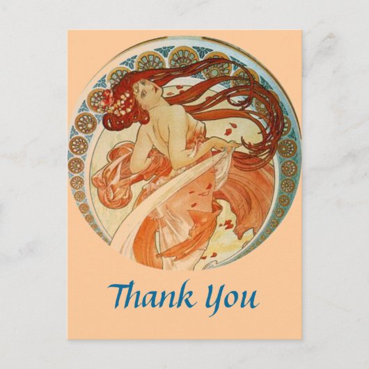 Mucha Frau Danke Postkarte (Vorderseite)