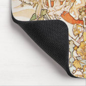 Mucha Frau mit Daisy Art Nouveau Mouse Pad Mousepad (Ecke)
