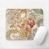 Mucha Frau mit Daisy Art Nouveau Mouse Pad Mousepad (Mit Mouse)