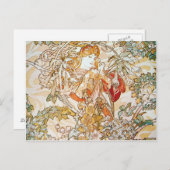 Mucha Frau mit Daisy Art Nouveau Postkarten (Vorne/Hinten)