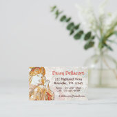 Mucha Frau mit Gänseblümchen-Kunst Nouveau Visitenkarte (Stehend Vorderseite)