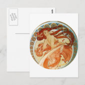 Mucha-Frau Postkarte (Vorne/Hinten)