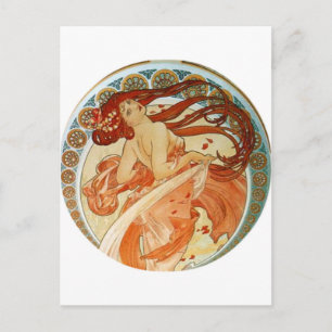 Mucha-Frau Postkarte