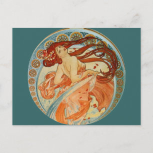 Mucha-Frau Postkarte