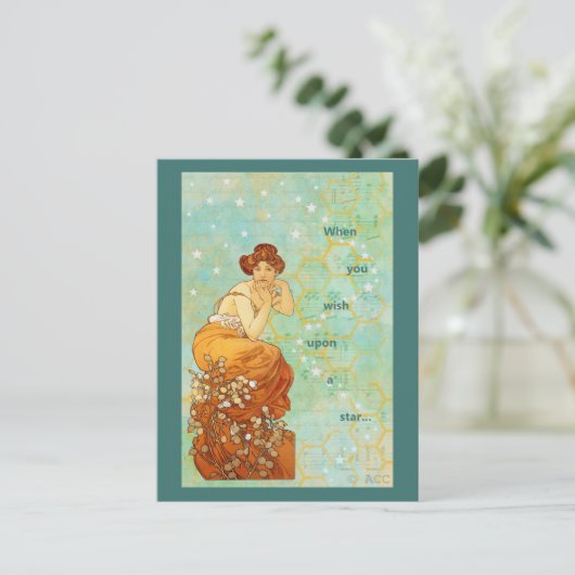 Mucha Frau, wenn man einen Stern möchte Postkarte (Stehend Vorderseite)