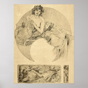 Mucha - Frauen-Illustrationen 1901 Poster