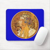 Mucha - Frauen mit Juwelen - Vintage Kunst Mousepad (Mit Mouse)