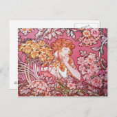 Mucha Frauen unter Blume Jugendstil Postkarten (Vorne/Hinten)